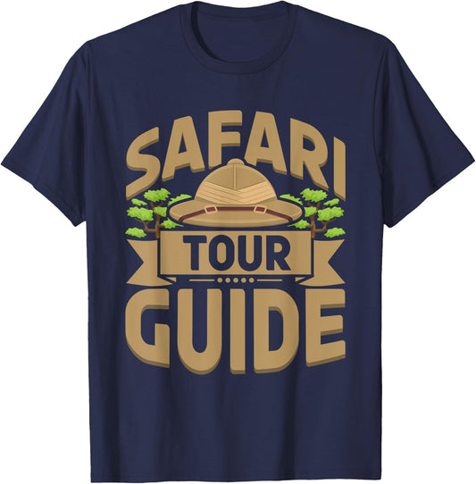 Safari Tour Guide Costume Africa Zoo Outfit Safari Tour T-Shirt - T-Shirt | Navy