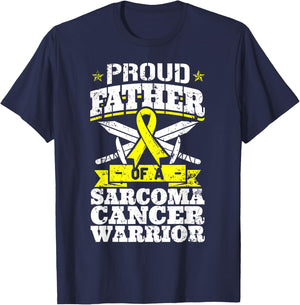 Proud Father Of A Sarcoma Cancer Warrior Awareness Dad T-Shirt - T-Shirt | Navy