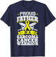 Proud Father Of A Sarcoma Cancer Warrior Awareness Dad T-Shirt - T-Shirt | Navy