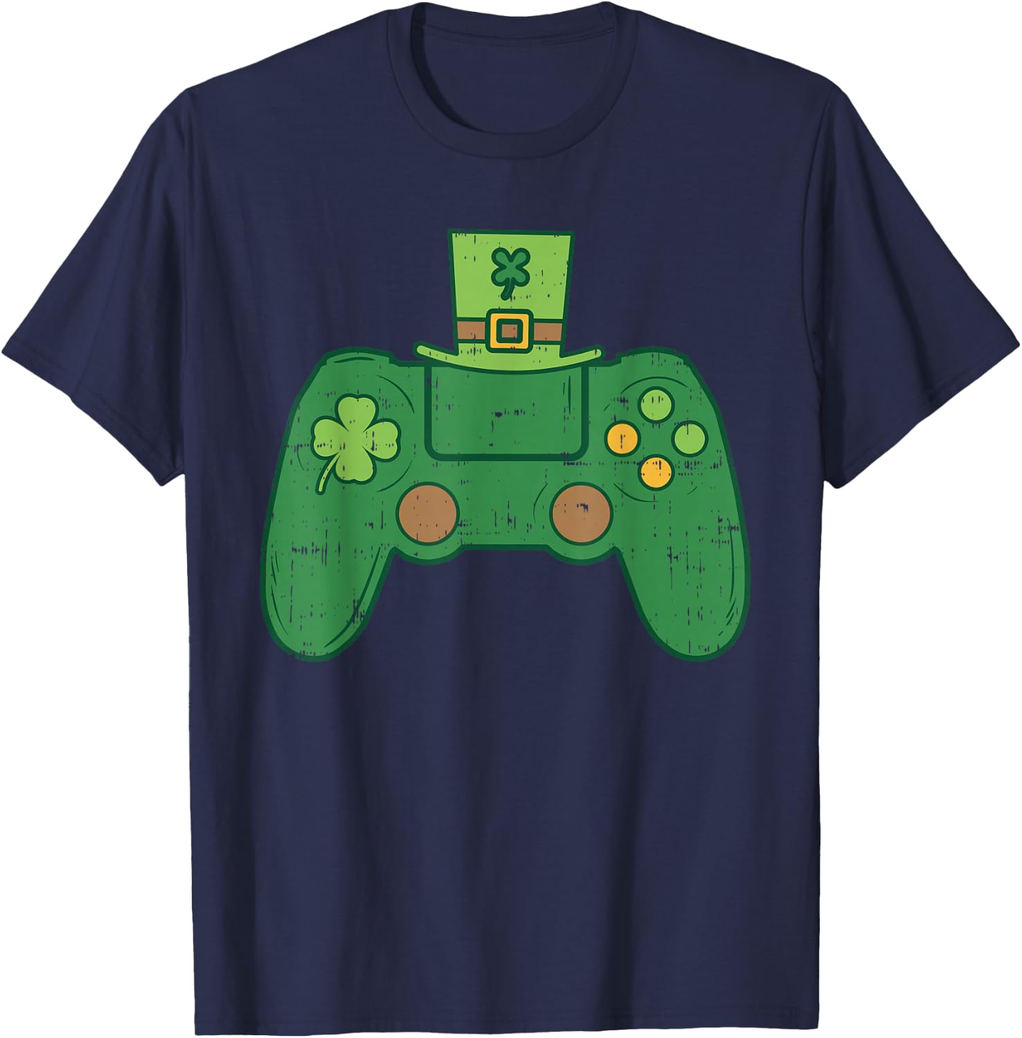 Video Game Controller Irish Gamer Boys St Patricks Day Men T-Shirt - T-Shirt | Navy