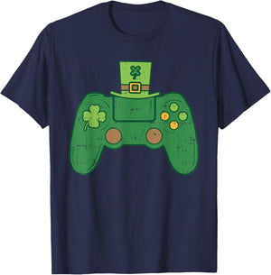 Video Game Controller Irish Gamer Boys St Patricks Day Men T-Shirt - T-Shirt | Navy