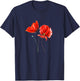 Poppies red poppy flower nature T-Shirt - T-Shirt | Navy