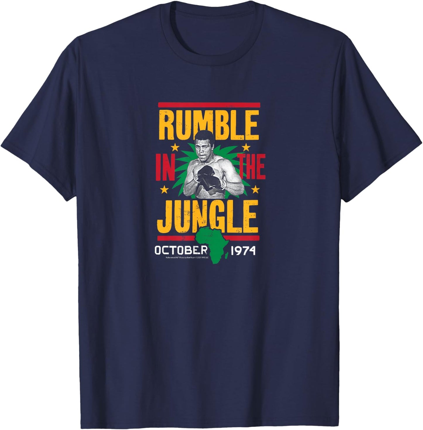 Muhammad Ali - Rumble In The Jungle T-Shirt - T-Shirt | Navy