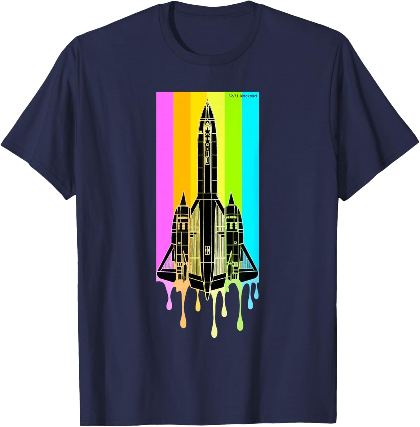 SR-71 Blackbird Vintage SR71 Aircraft Graphic Design T-Shirt - T-Shirt | Navy