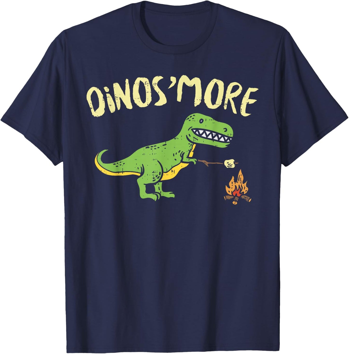 Dinosmore Funny Dino Smore Camping Dinosaur Camp Camper Gift T-Shirt - T-Shirt | Navy