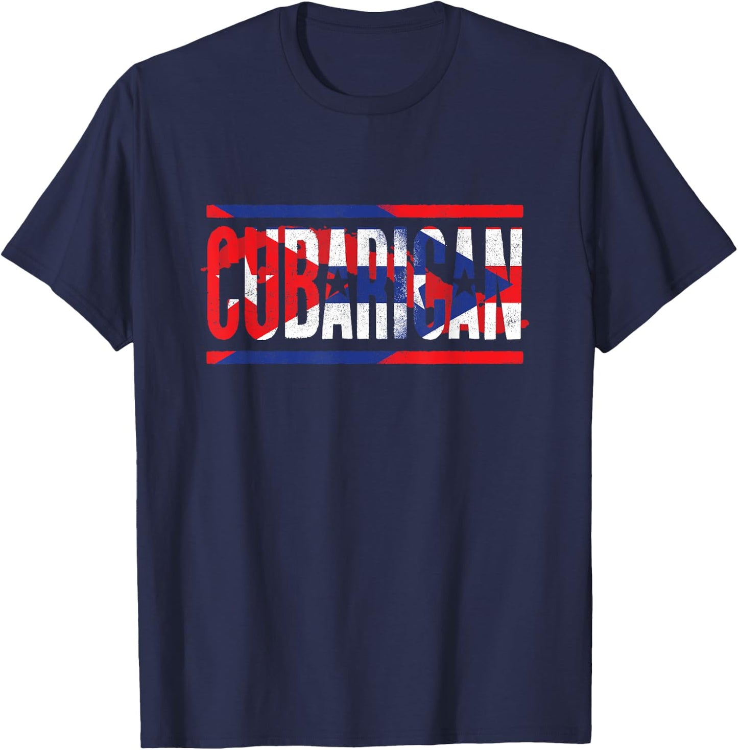 Funny Cuba Lover Graphic Men Kids Cubarican T-Shirt - T-Shirt | Navy