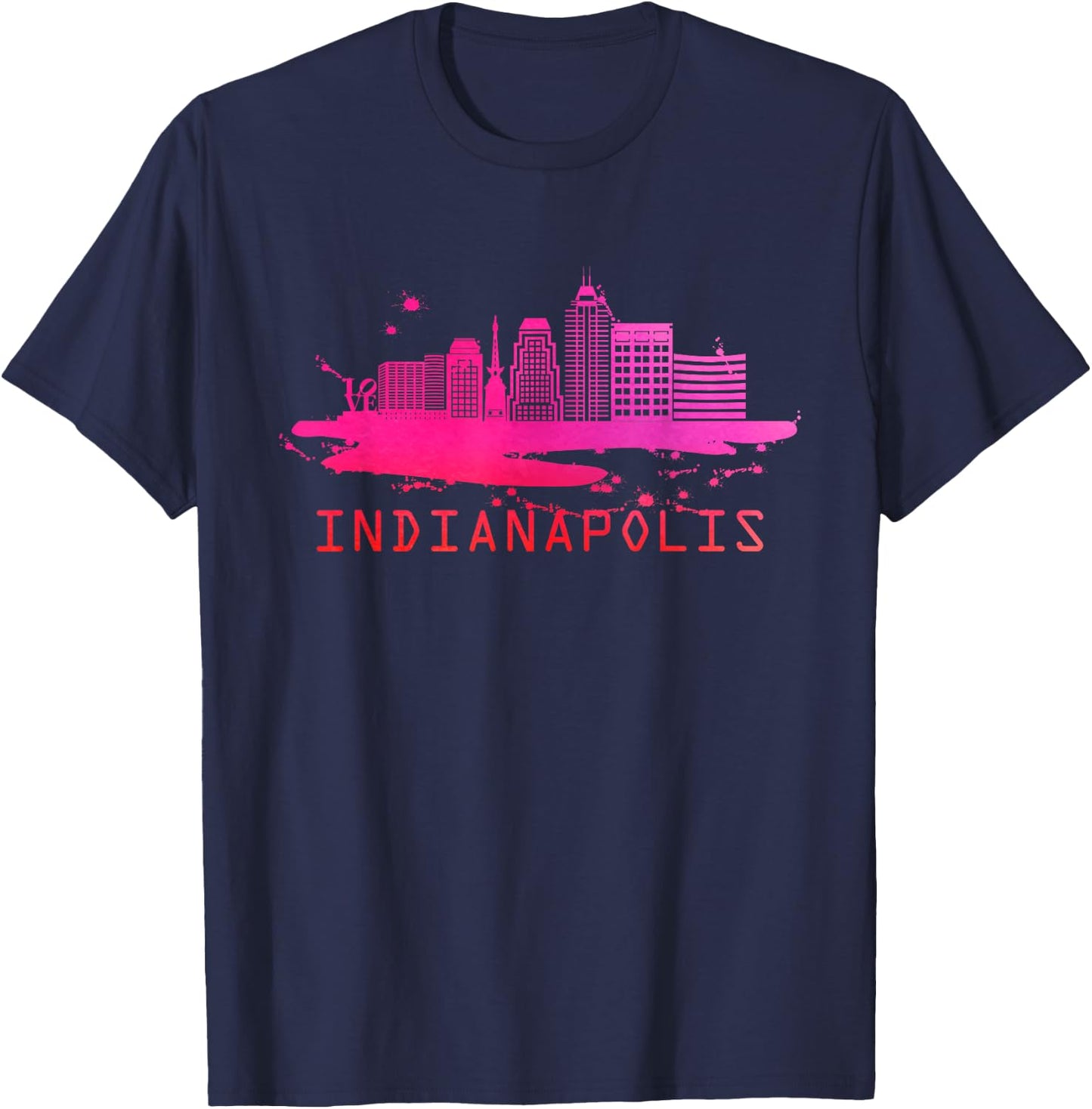 Modern Indianapolis Cityscape Souvenir - Indianapolis T-Shirt - T-Shirt | Navy