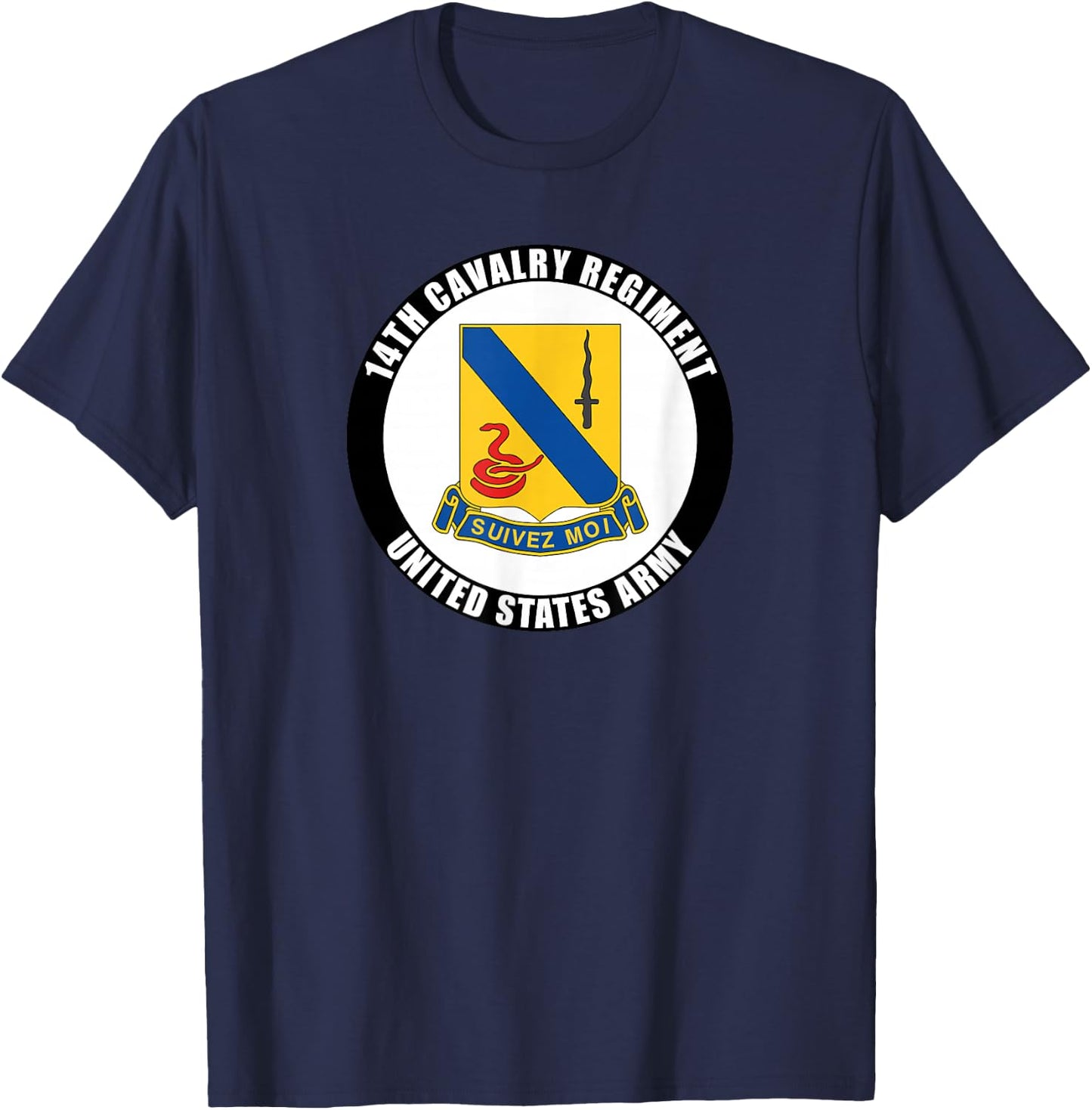 14th Cavalry Regiment United States Army Veteran Military T-Shirt - T-Shirt | Navy
