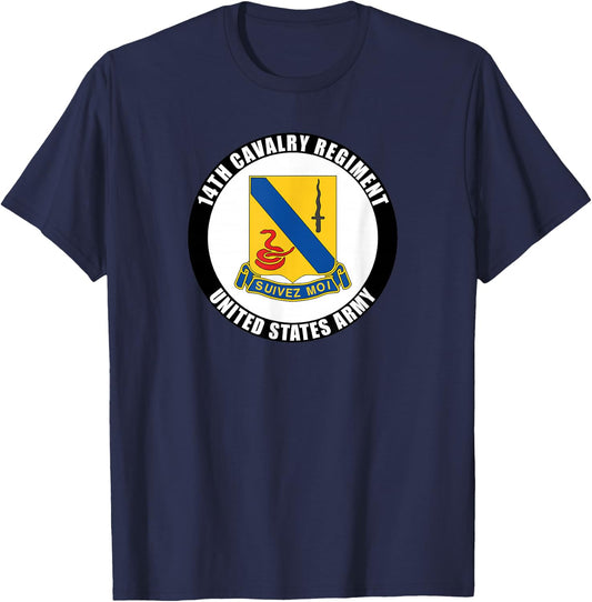 14th Cavalry Regiment United States Army Veteran Military T-Shirt - T-Shirt | Navy