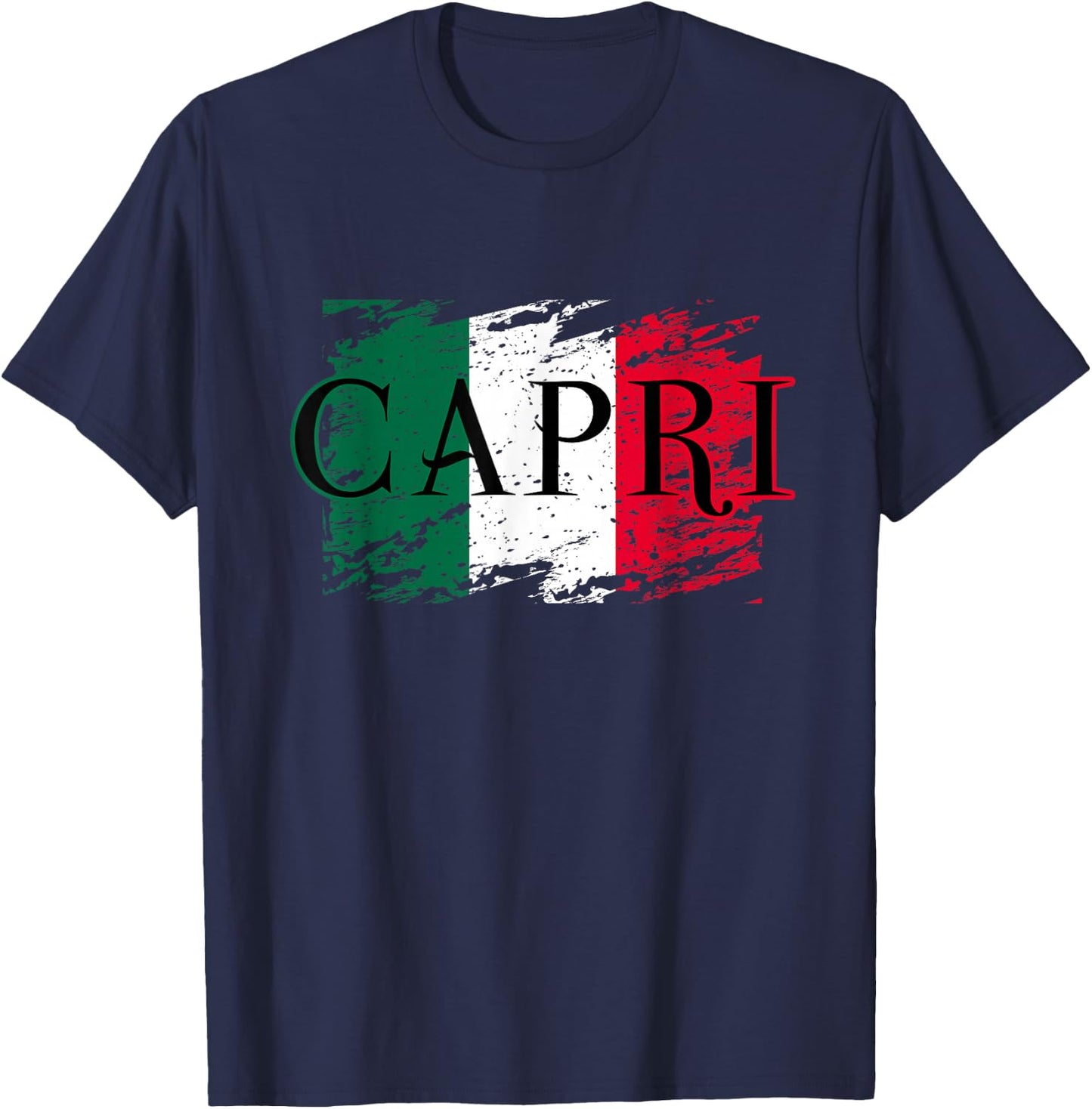 Europe Italy Vacation Travel Capri Italian Flag T-Shirt - T-Shirt | Navy