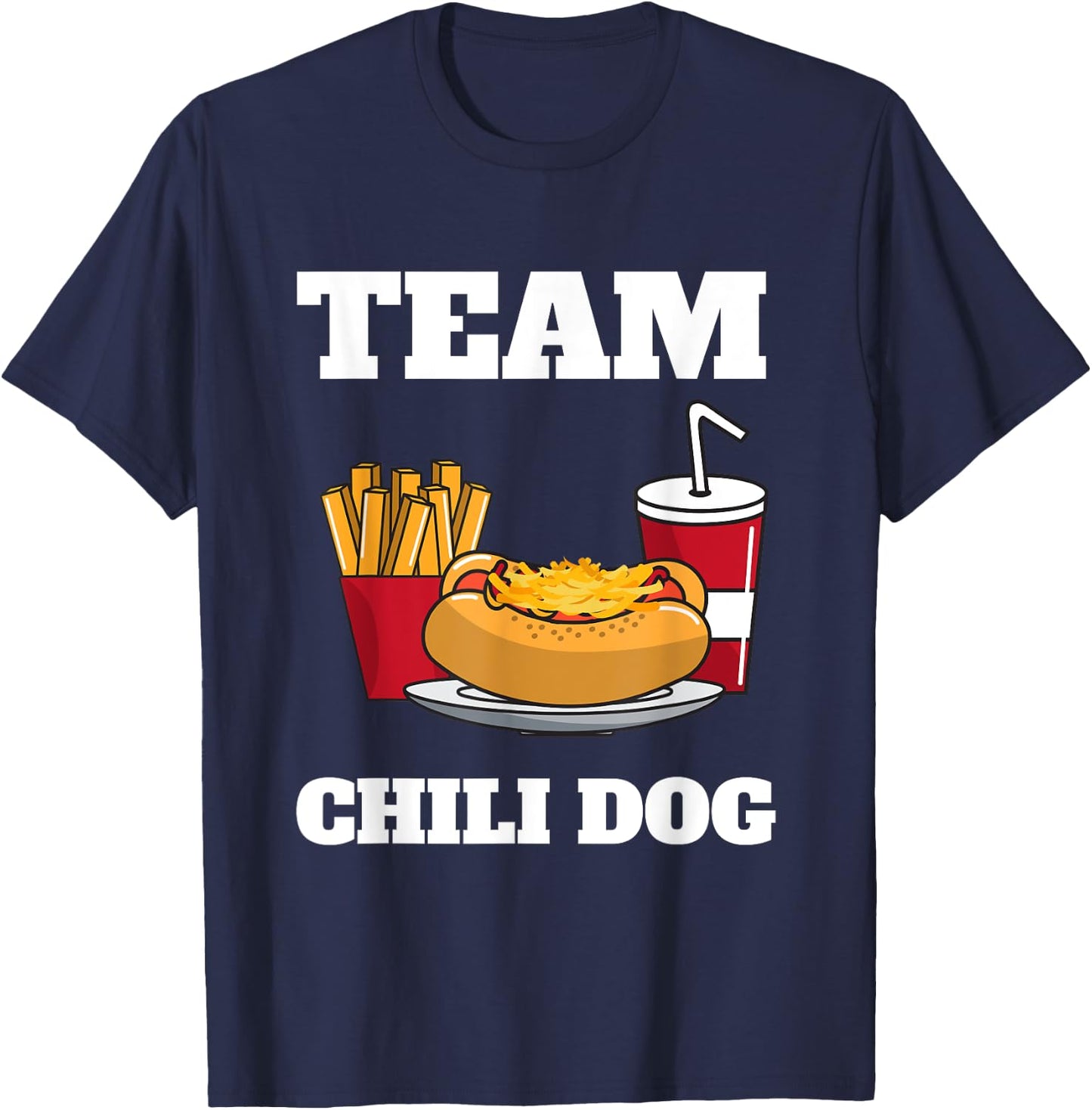 Chili Dog And Hot Dog Man And Chili Con Carne Foodtruck T-Shirt - T-Shirt | Navy