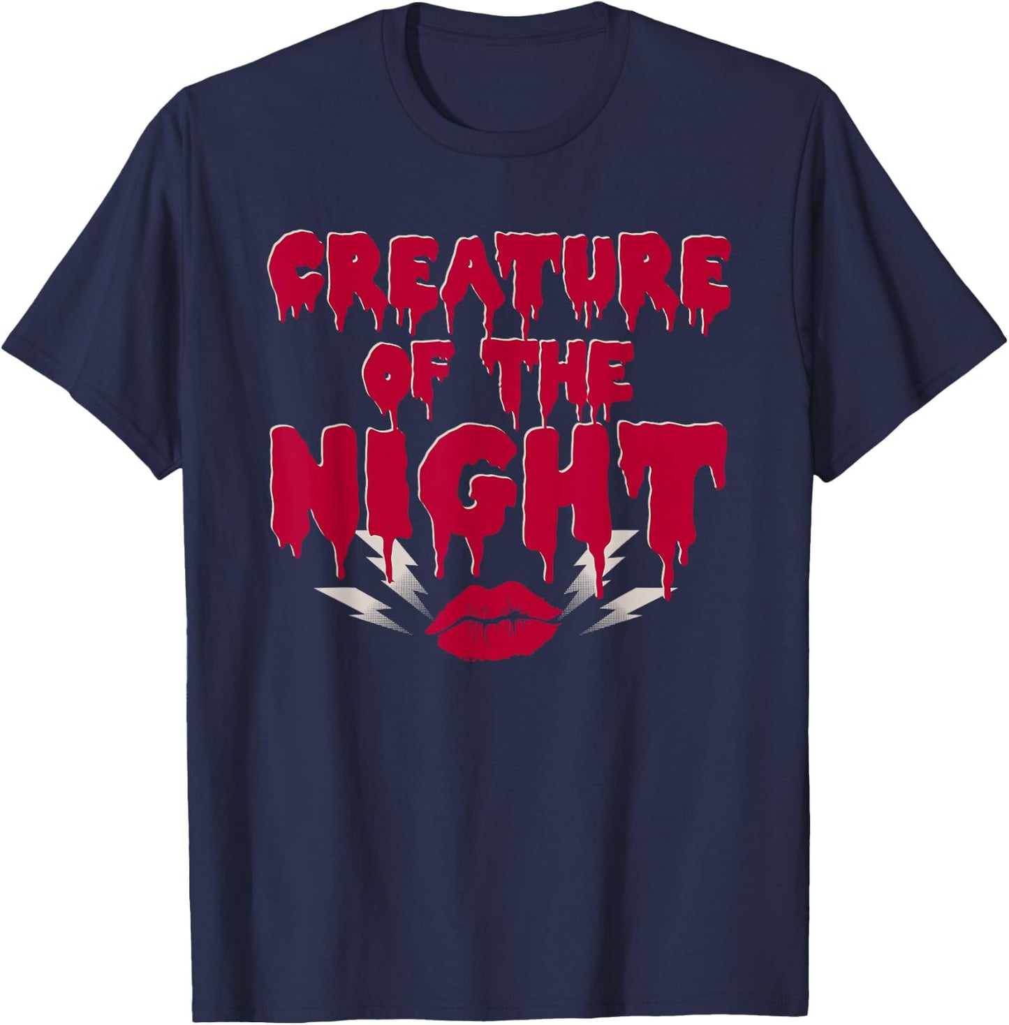 Creature of The Night - Rock Musical - Horror Show - Lips T-Shirt - T-Shirt | Navy