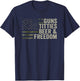 Guns Titties Beer & Freedom - Guns Boobs Drinking Camo USA T-Shirt - T-Shirt | Navy