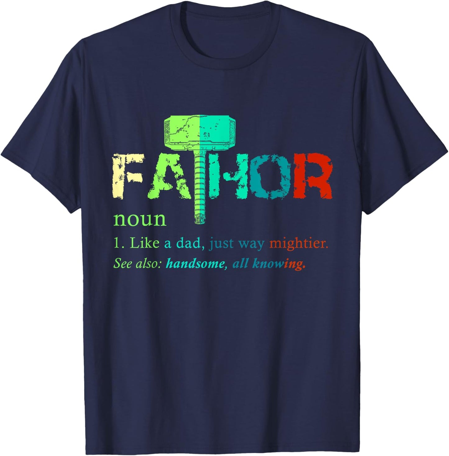 Funny Dad Definition Fathor Funny Fathers Day Dad T-Shirt - T-Shirt | Navy