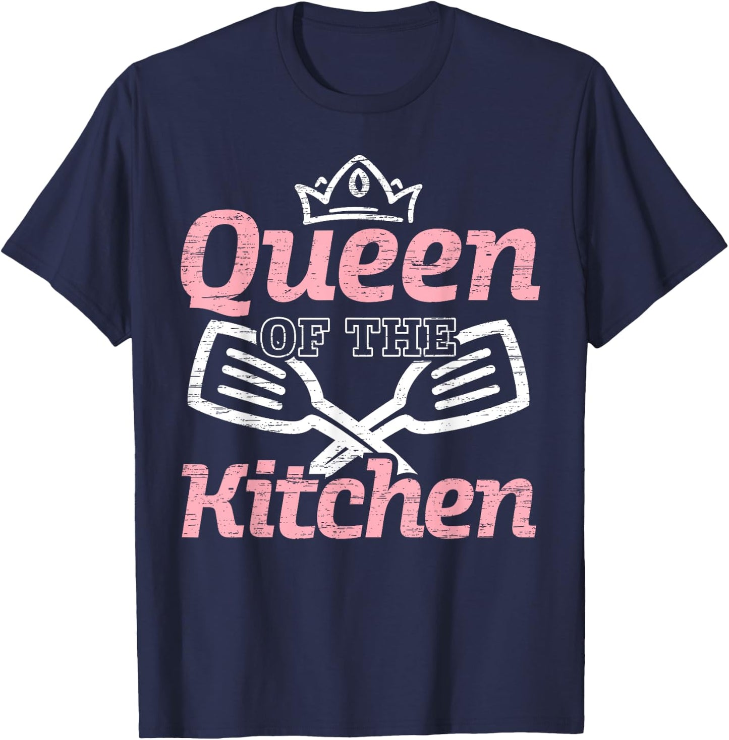 Queen Of The Kitchen Cooking Master Chef Hat Cook Culinary T-Shirt - T-Shirt | Navy