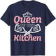 Queen Of The Kitchen Cooking Master Chef Hat Cook Culinary T-Shirt - T-Shirt | Navy