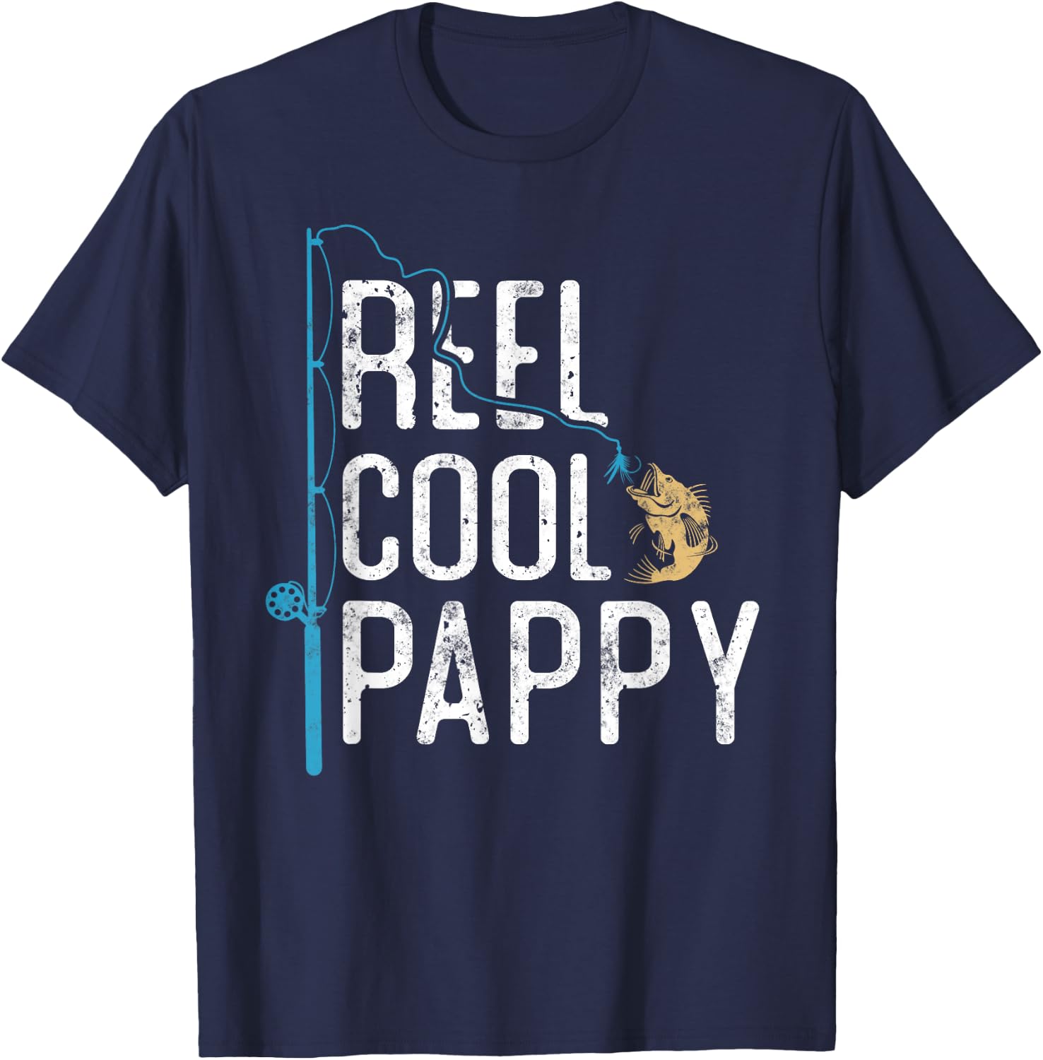 Reel Cool Pappy vintage funny fishing rod gifts for Pappy T-Shirt - T-Shirt | Navy