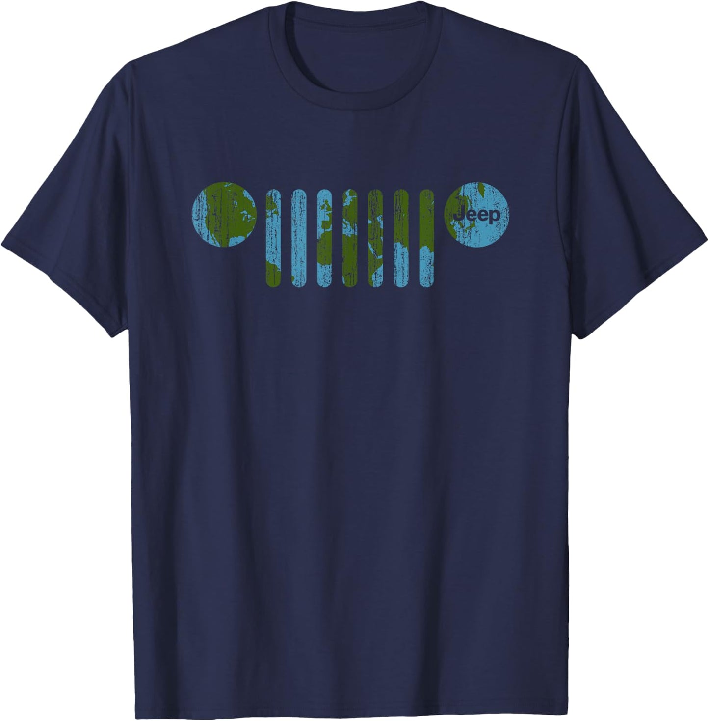 Jeep - There's Only One Earth, Jeep Grille T-Shirt - T-Shirt | Navy