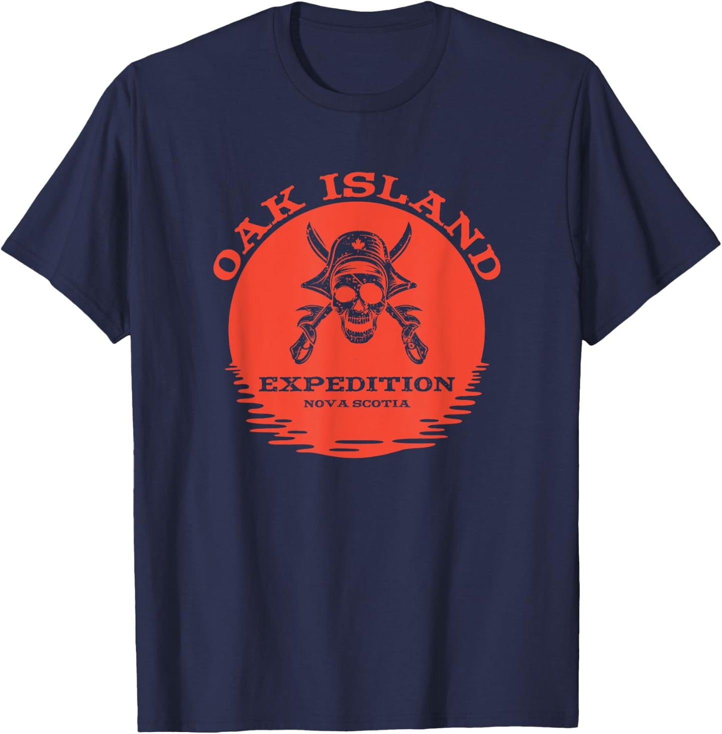 Oak Island Expedition Funny Vintage Canadian Pirate Treasure T-Shirt - T-Shirt | Navy