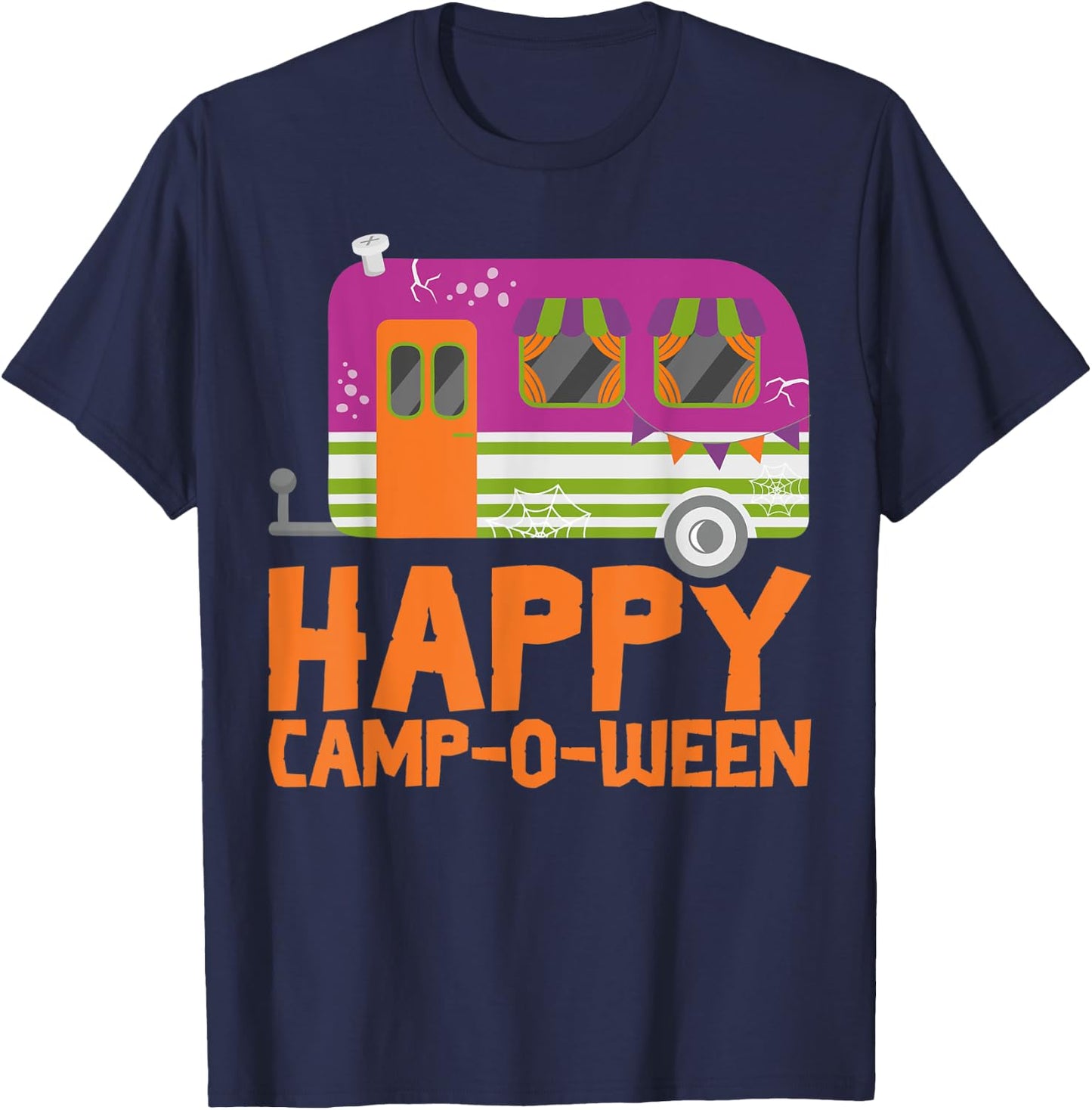 Happy Camp-O-Ween Funny Halloween Camping Camper Costume T-Shirt - T-Shirt | Navy