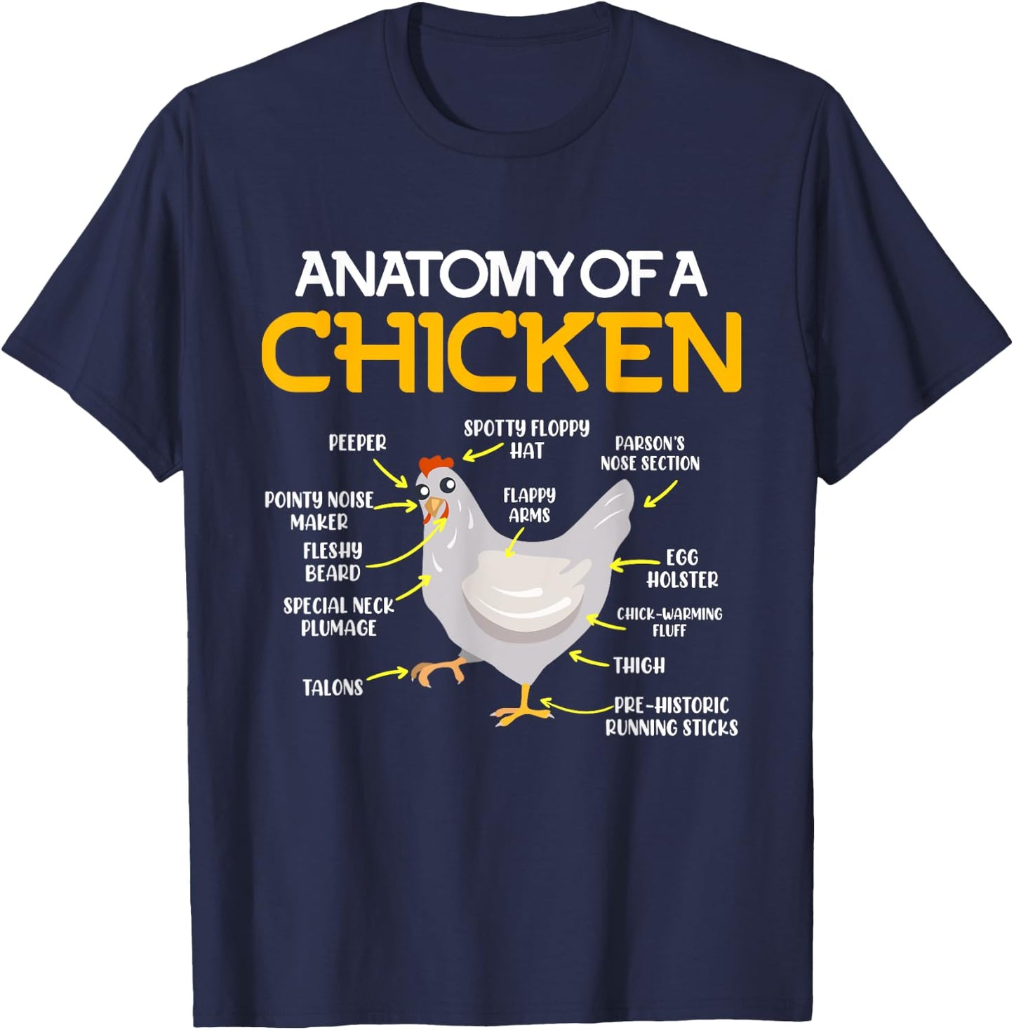 Anatomy of a Chicken Farmers Chicken Coop T-Shirt - T-Shirt | Navy
