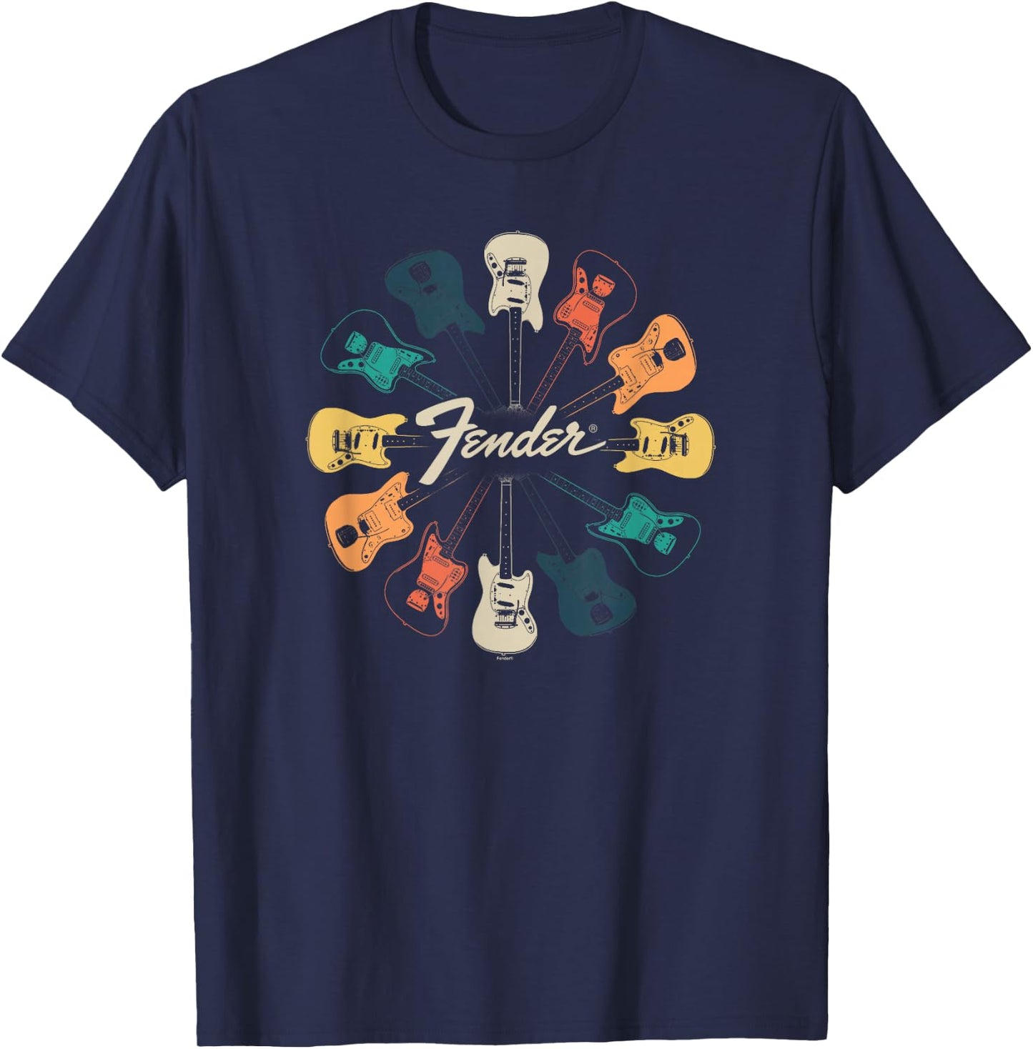 Fender Retro Guitar Kaleidoscope Small T-Shirt - T-Shirt | Navy