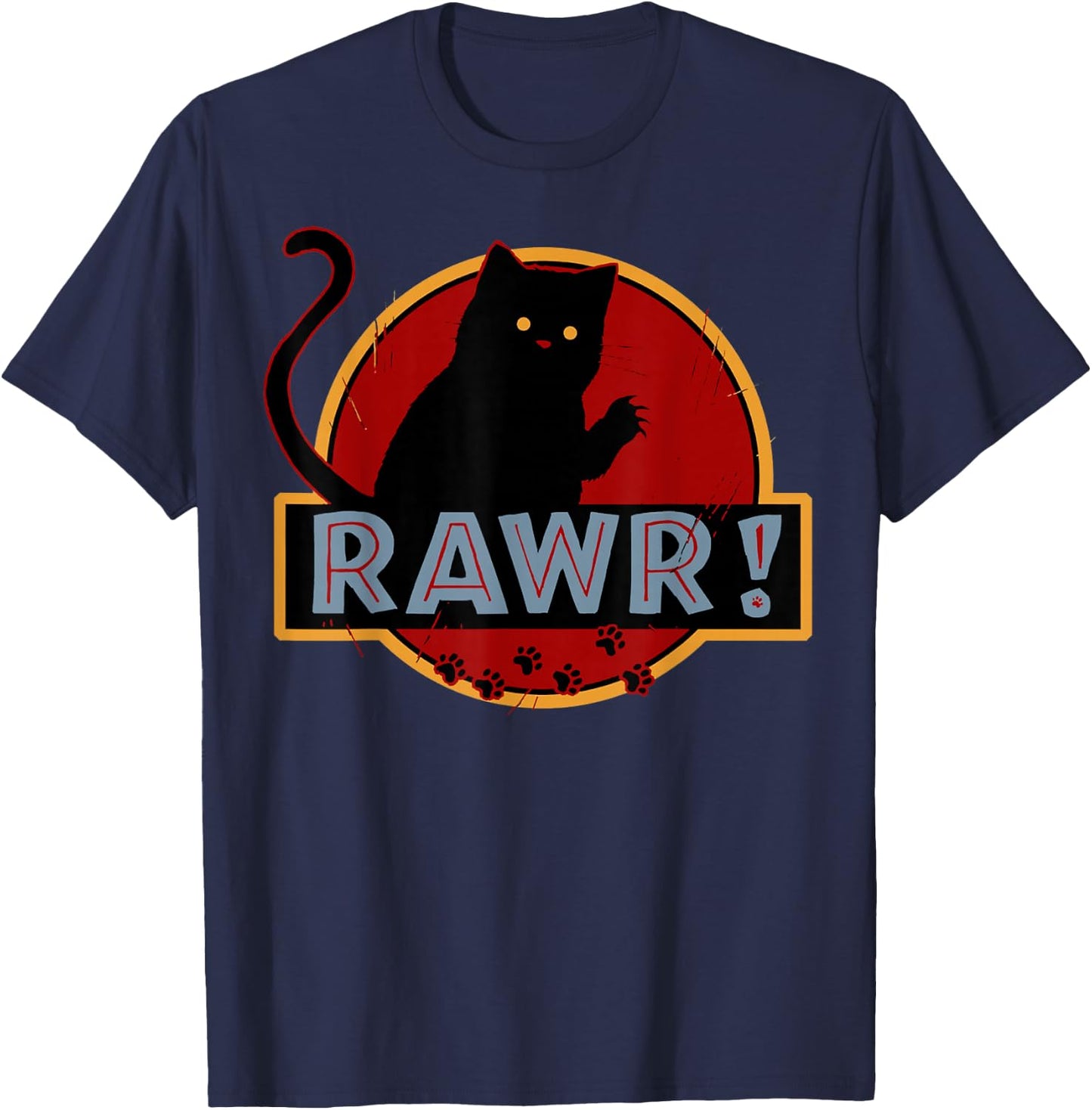 Funny Vintage Kitty Cat Lover Rawr Kitty Cat Vintage T-Shirt - T-Shirt | Navy