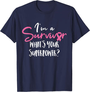 Breast Cancer Awareness Cancer Survivor T-Shirt - T-Shirt | Navy