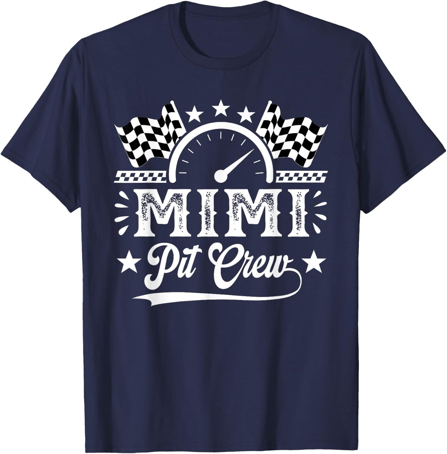Mimi Pit Crew Race Car Birthday Family Matching T-Shirt - T-Shirt | Navy