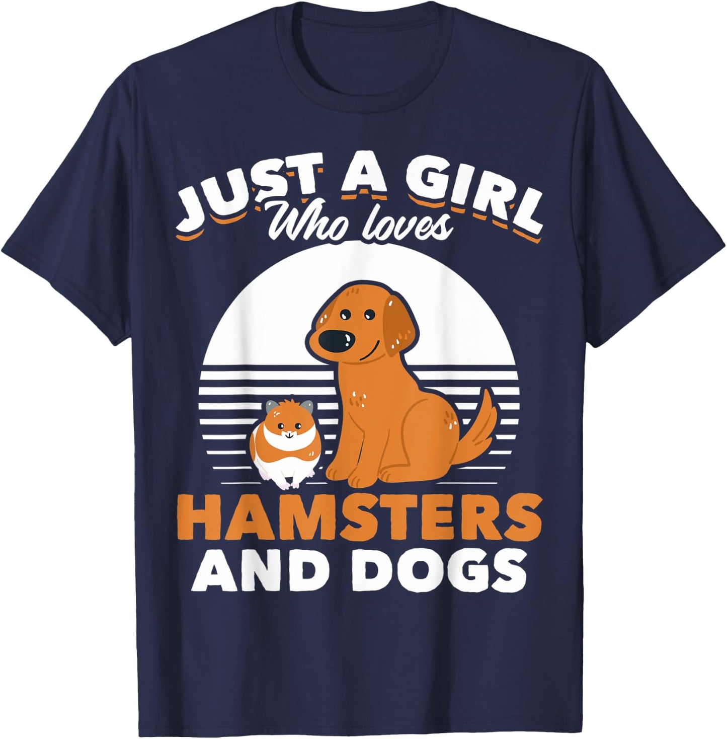 Just A Girl Who Loves Hamsters And Dogs Hamster Owners T-Shirt - T-Shirt | Navy