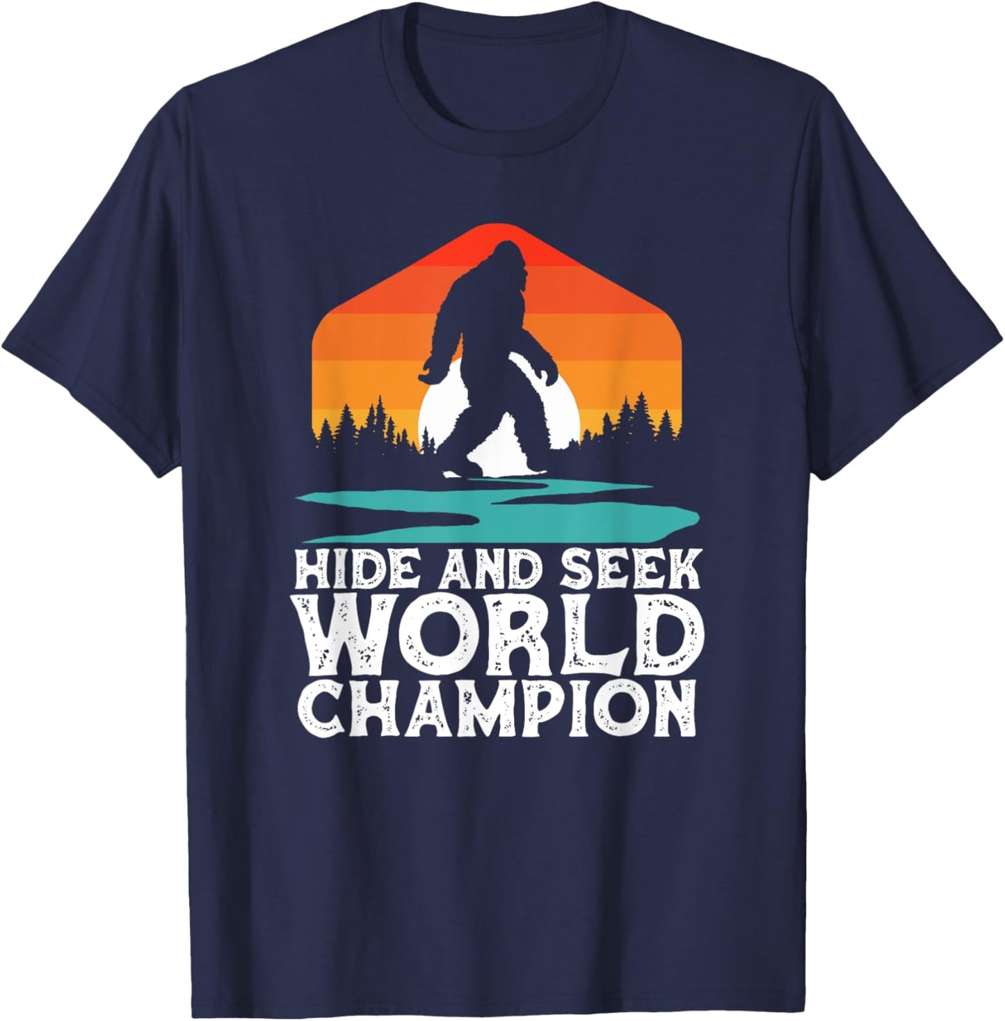 Hide and Seek World Champion Funny Bigfoot 2020 T-Shirt - T-Shirt | Navy