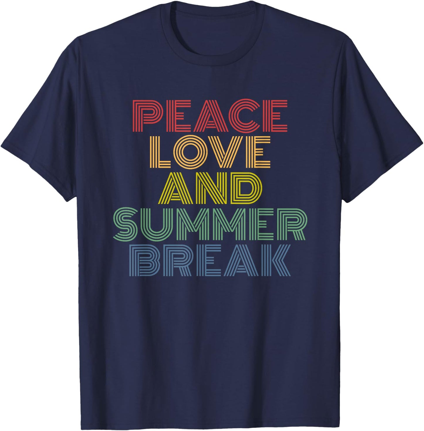 Summer Break Vacation Retro Vintage Cool Women Girls Kids T-Shirt - T-Shirt | Navy