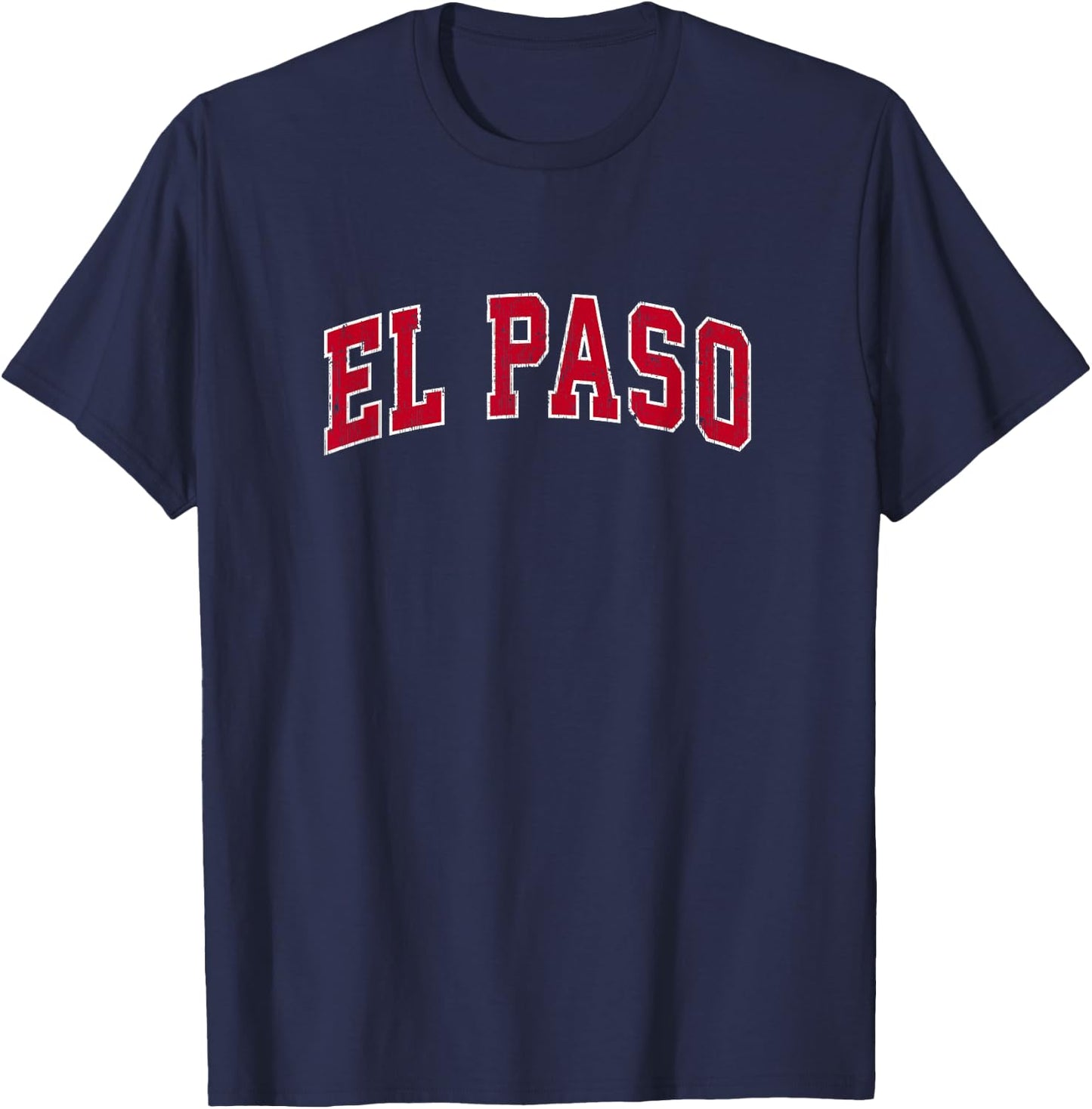 El Paso Texas TX Vintage Sports Design Red Design T-Shirt - T-Shirt | Navy