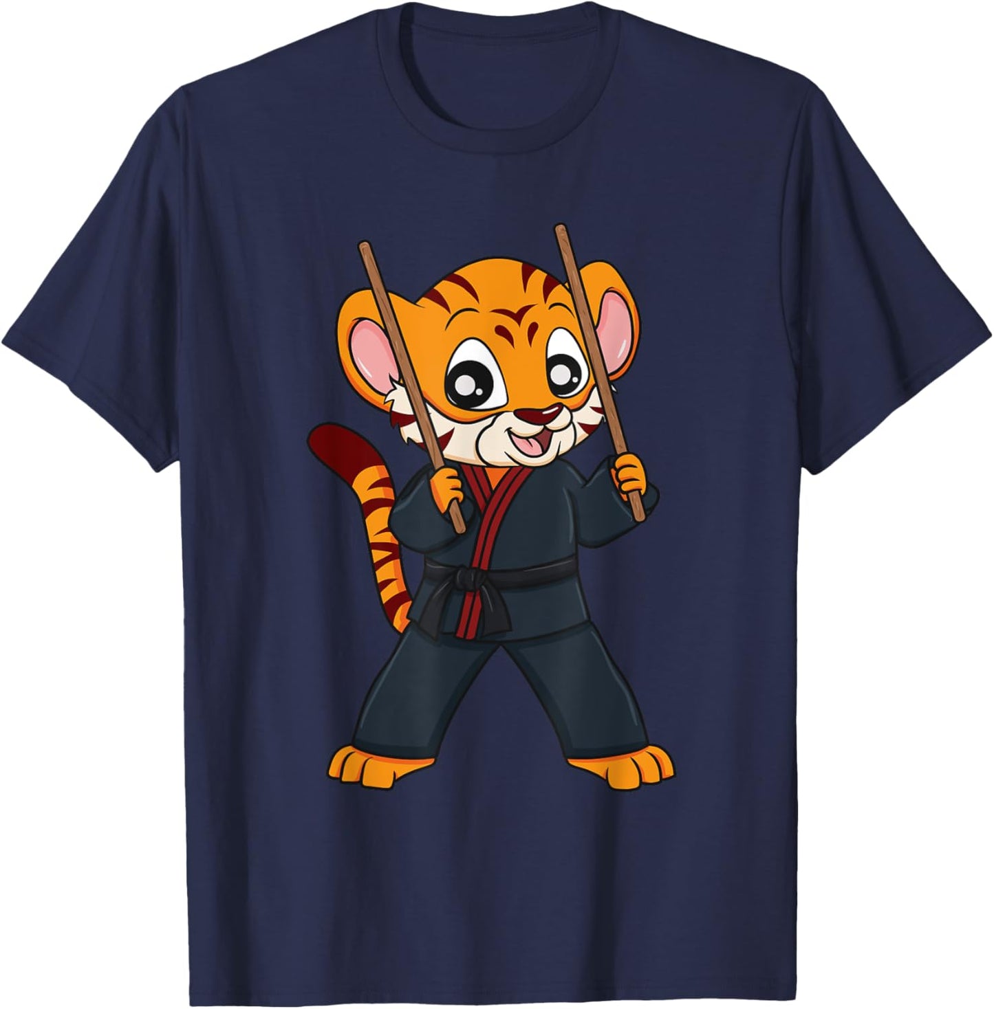 Tiger Arnis Kali Eskrima FMA Sparring Escrima Sticks T-Shirt - T-Shirt | Navy