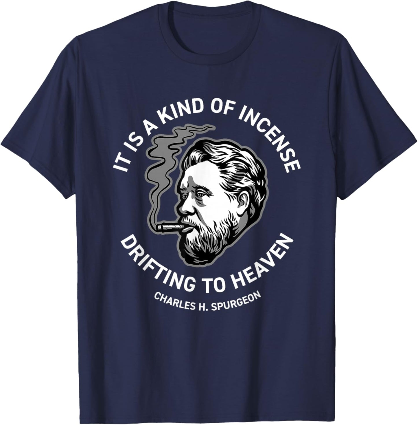Spurgeon Cigar Quote T-Shirt - T-Shirt | Navy