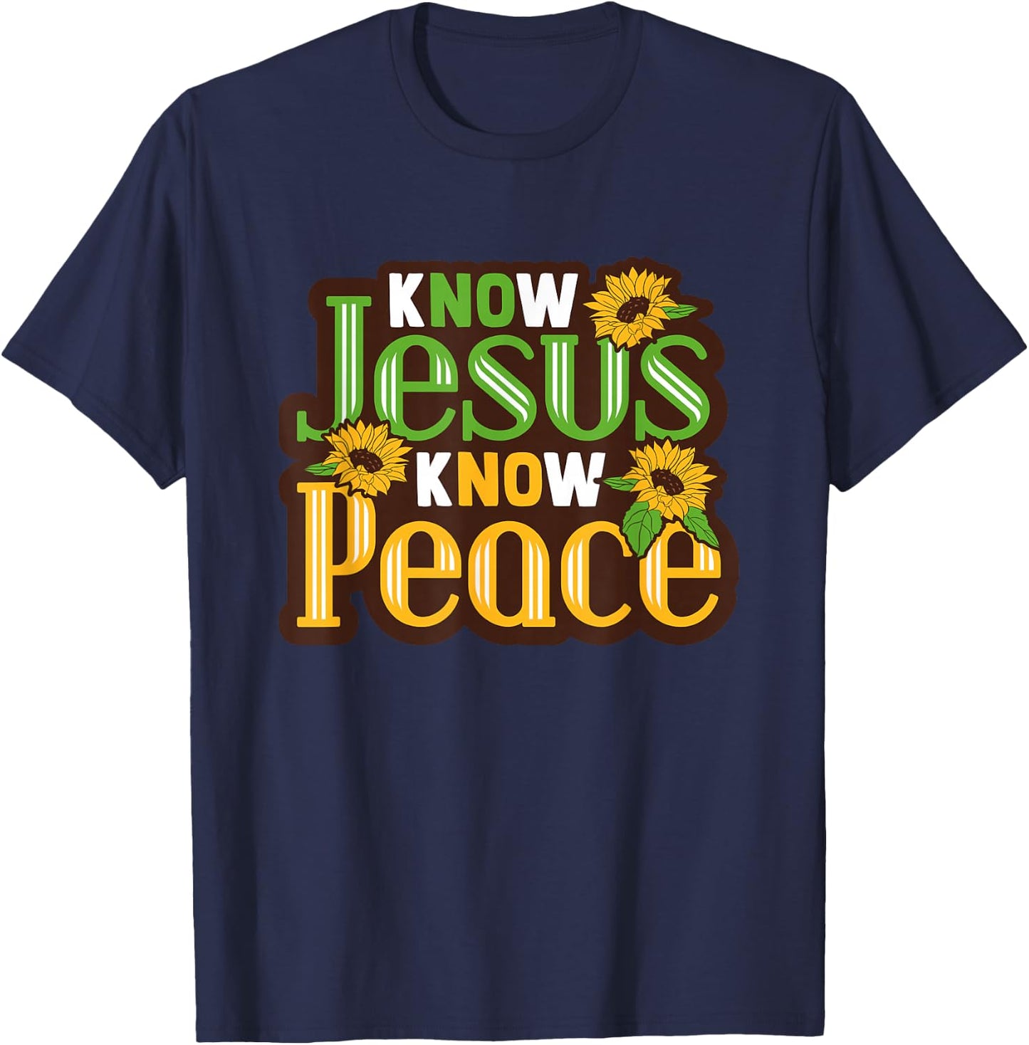 Biblicial Bible "No Jesus No Peace" Christ for Bible Student T-Shirt - T-Shirt | Navy
