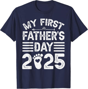 My First Father's Day 2025 For Daddy 1st Fathers' Day 2025 T-Shirt - T-Shirt | Navy