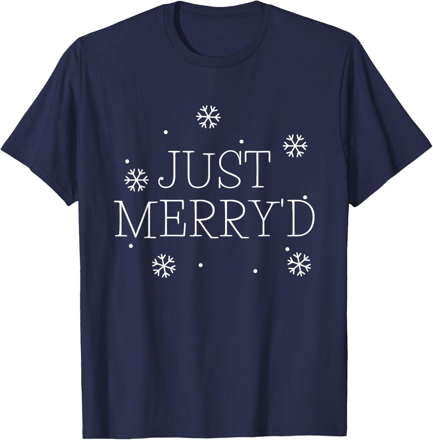 Just Merryd Wedding Married Christmas Gift Honeymoon T-Shirt - T-Shirt | Navy