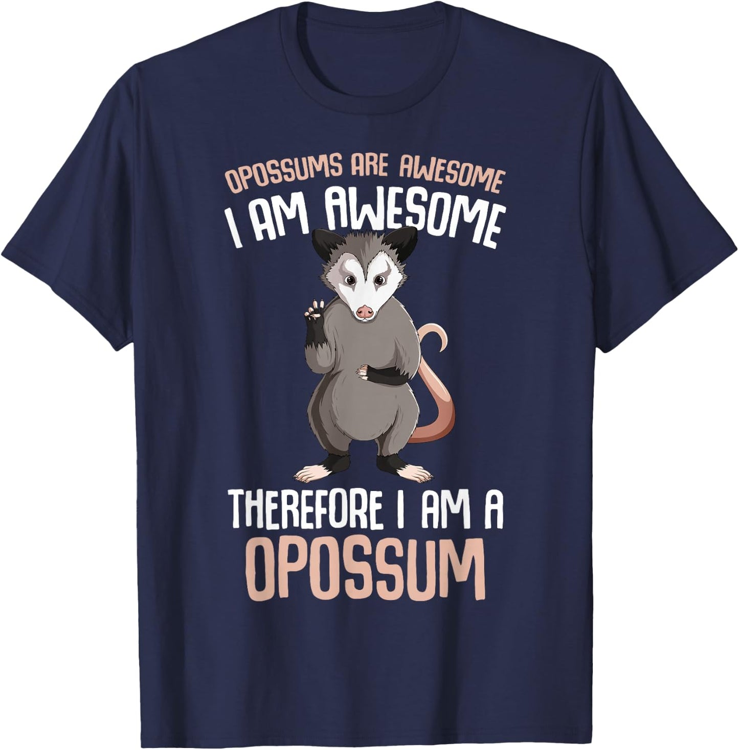 Opossums Are Awesome Possum Kids Girls Boys T-Shirt - T-Shirt | Navy