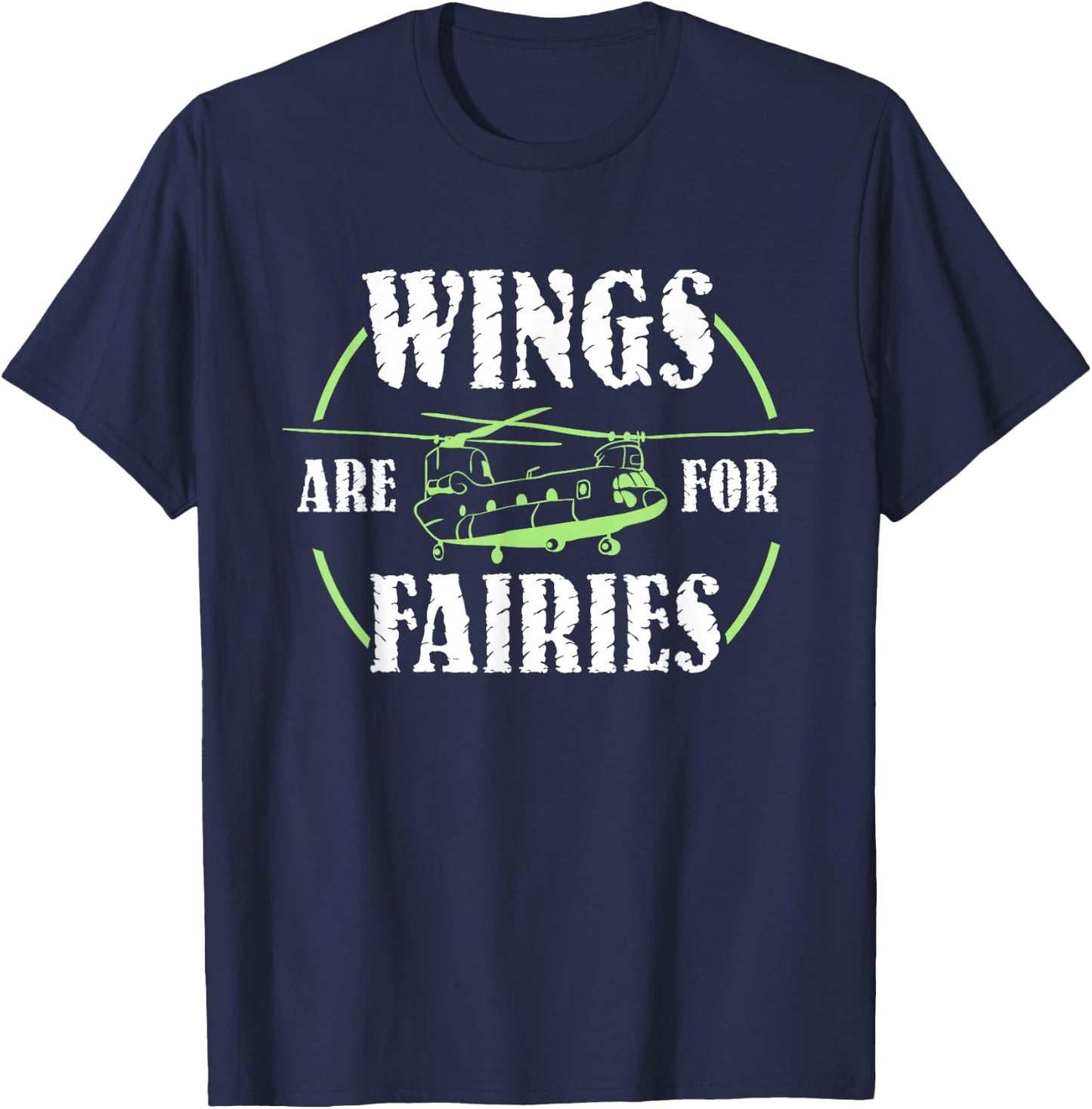 Chinook Pilot Helicopter Retro Fairies Military Gift T-Shirt - T-Shirt | Navy
