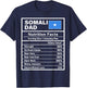 Somali Dad Nutrition Facts Father's Day National Heritage T-Shirt - T-Shirt | Navy
