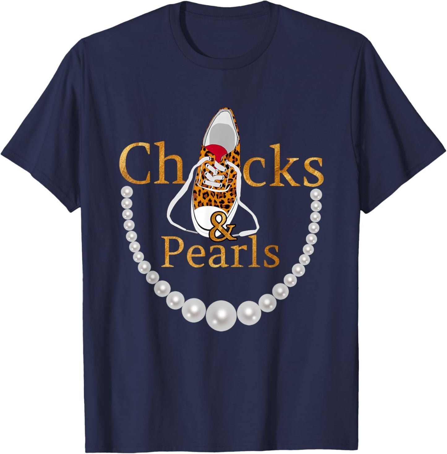 Chucks and Pearls 2021 leopard T-Shirt - T-Shirt | Navy