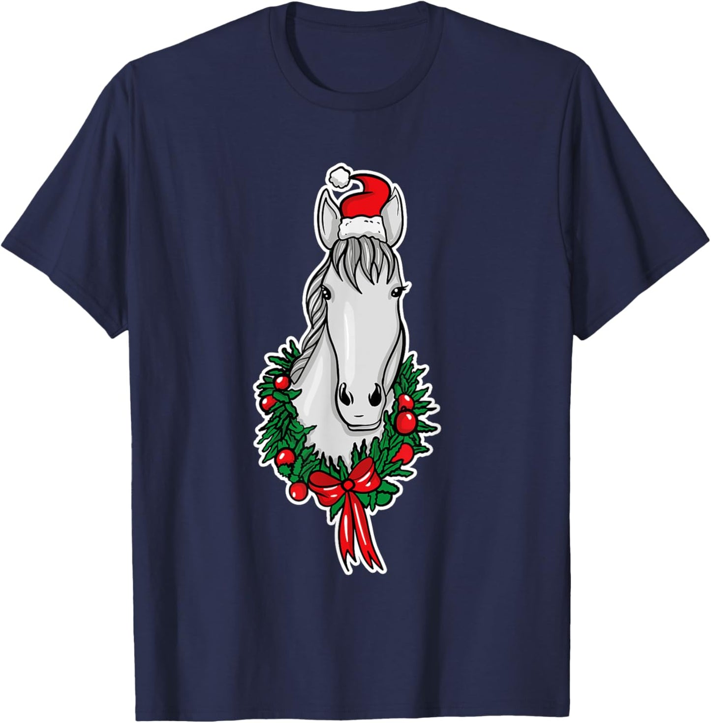 Funny Christmas Horse Lover Gifts Horse Rider Love Gift T-Shirt - T-Shirt | Navy