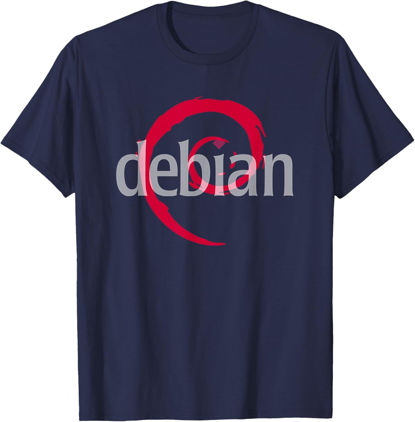 Linux Debian lovers Spiral Logo Open Source Os T-Shirt - T-Shirt | Navy