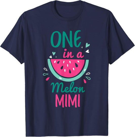 One In A Melon Mimi Watermelon Shirt Family Matching T-Shirt - T-Shirt | Navy