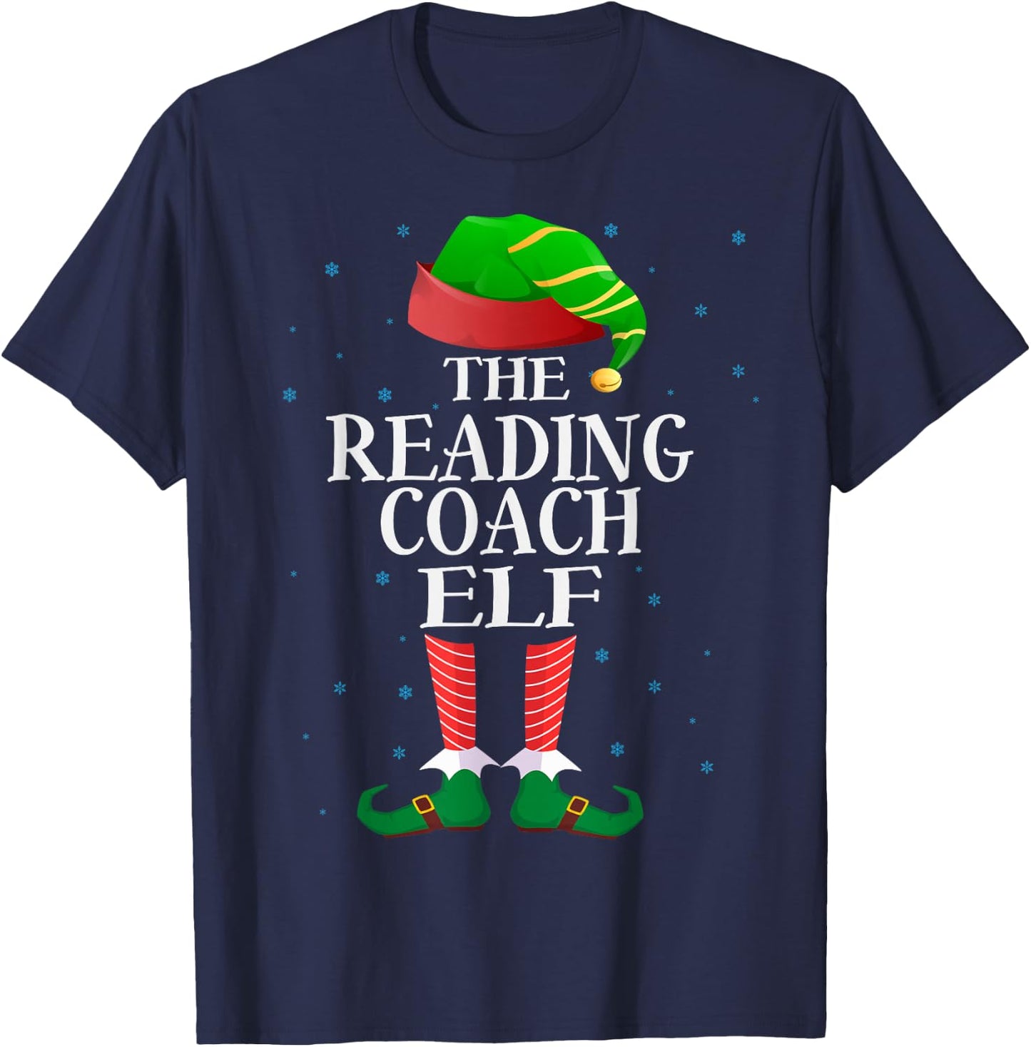Reading Coach Elf Funny Matching Pajama Group Christmas T-Shirt - T-Shirt | Navy