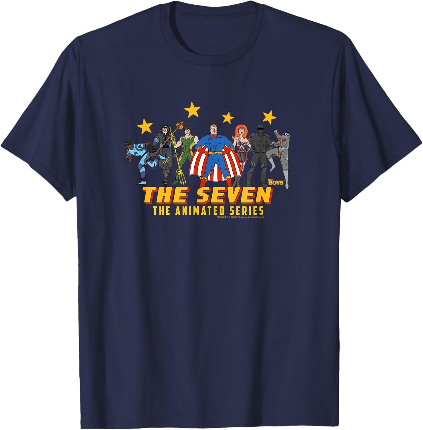 The Boys Cartoon Illustration Superhero TV Show T-Shirt - T-Shirt | Navy