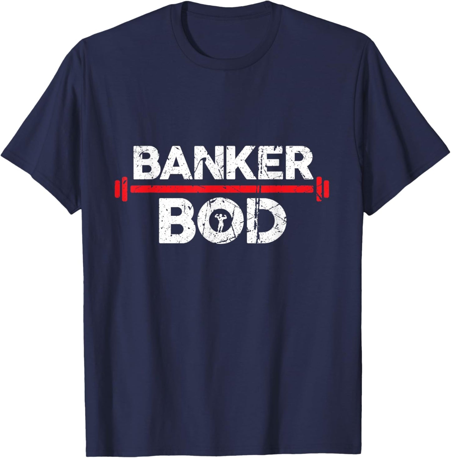 Banker Bod, Funny Banking Exercise Gym Weightlifting T-Shirt - T-Shirt | Navy