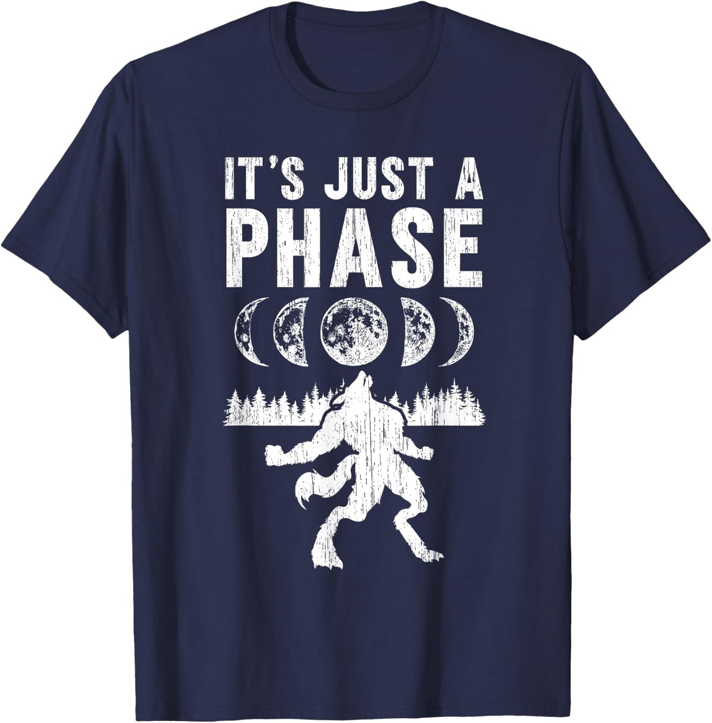 Werewolf Only One Phase Spell Werewolf T-Shirt - T-Shirt | Navy