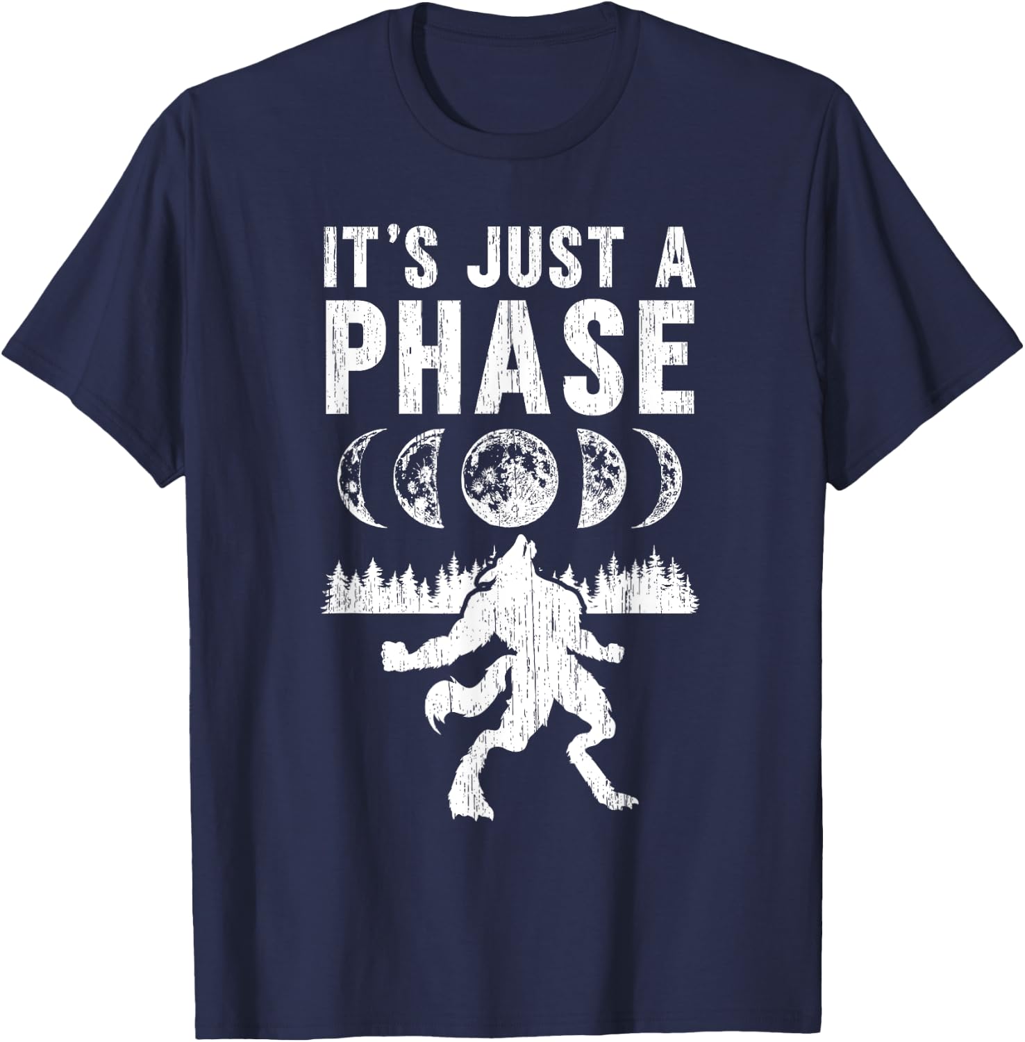 Werewolf Only One Phase Spell Werewolf T-Shirt - T-Shirt | Navy